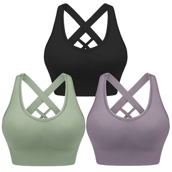 Four seasons women's solid sports nylon sports bra